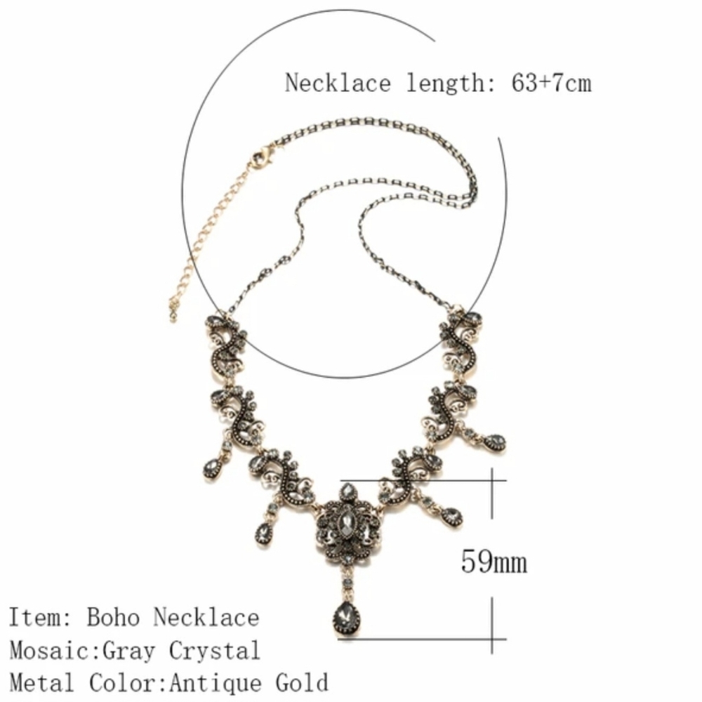 Turkish VintageLoking Necklace for Women,NEW,Antique,Wedding Set, HandmadeGift - Picture 6 of 9